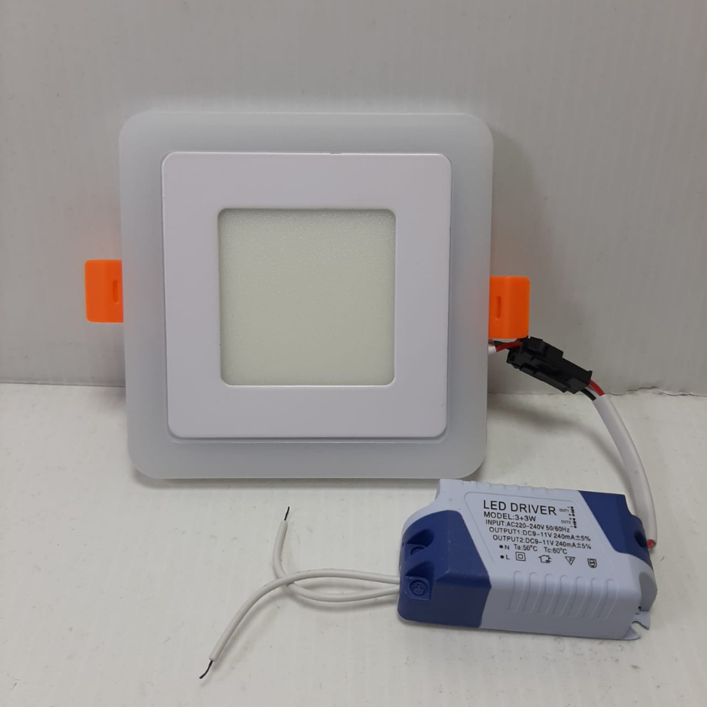 Jual LED Panel Light 2in1 Plafon 6W+3W 2 Kotak Warna Putih Biru/Kuning ...