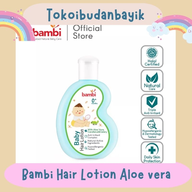 Jual Bambi Baby Hair Lotion With Candlenut, Aloe Vera & Celery 100ml ...