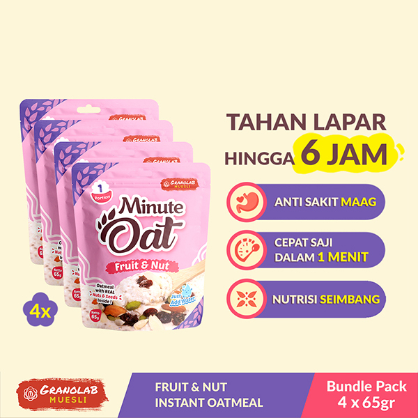 Jual Instant Oatmeal MINUTE OAT Granolab Muesli complete variant isi