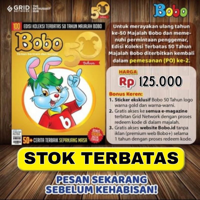 Jual EDISI TERBATAS!! Majalah Bobo Edisi Koleksi 50 Tahun | Shopee ...