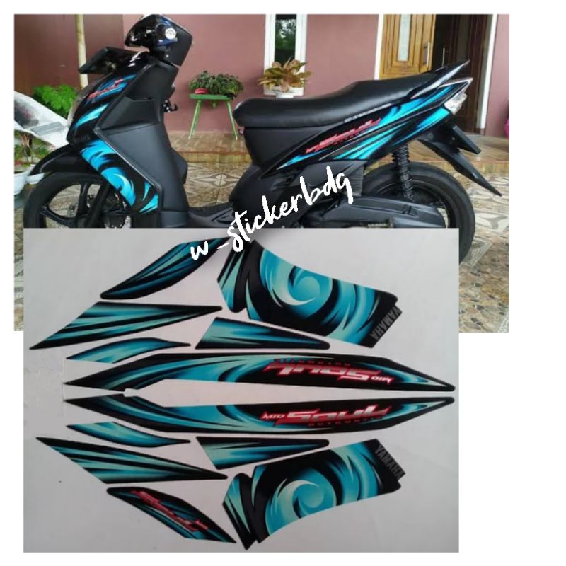 Jual Striping Stiker Bodi Yamaha Mio Soul 2007 Hitam | Shopee Indonesia