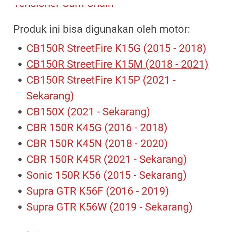 Jual Rantai keteng Ori Thailand K56+Karet tensioner K56 ( Rantai Mesin ...
