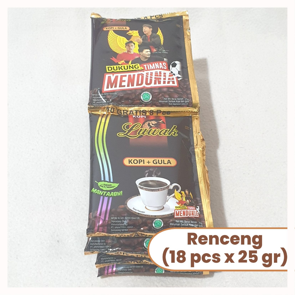 Jual Kopi Luwak Hitam Renceng Kopi + Gula (18 sachets x 25 gr) Shopee