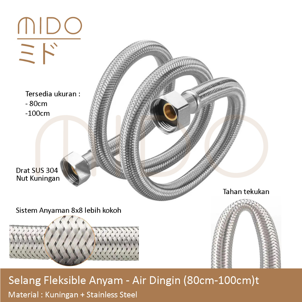 Jual Selang Fleksibel / Flexible kran air / kloset / wastafel / jet ...