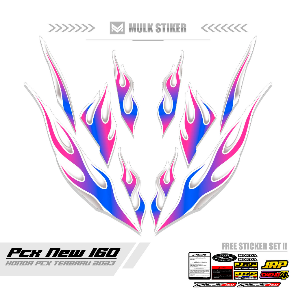 Jual STRIPING PCX NEW 160 MOTIF 2 / EDISI API / ALL-NEW / STIKER PCX160 ...