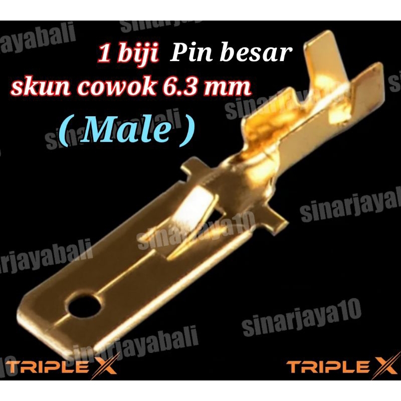 Jual skun pin besar sekun soket besar terminal 6.3 mm 6,3 mm gepeng ...