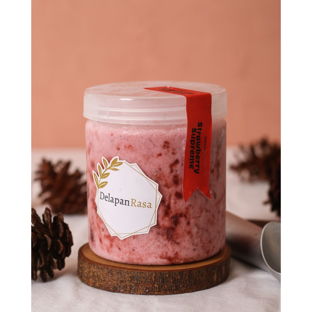 Jual ES PUTER DELAPAN RASA STRAWBERRY SUPREME 500gr | Shopee Indonesia