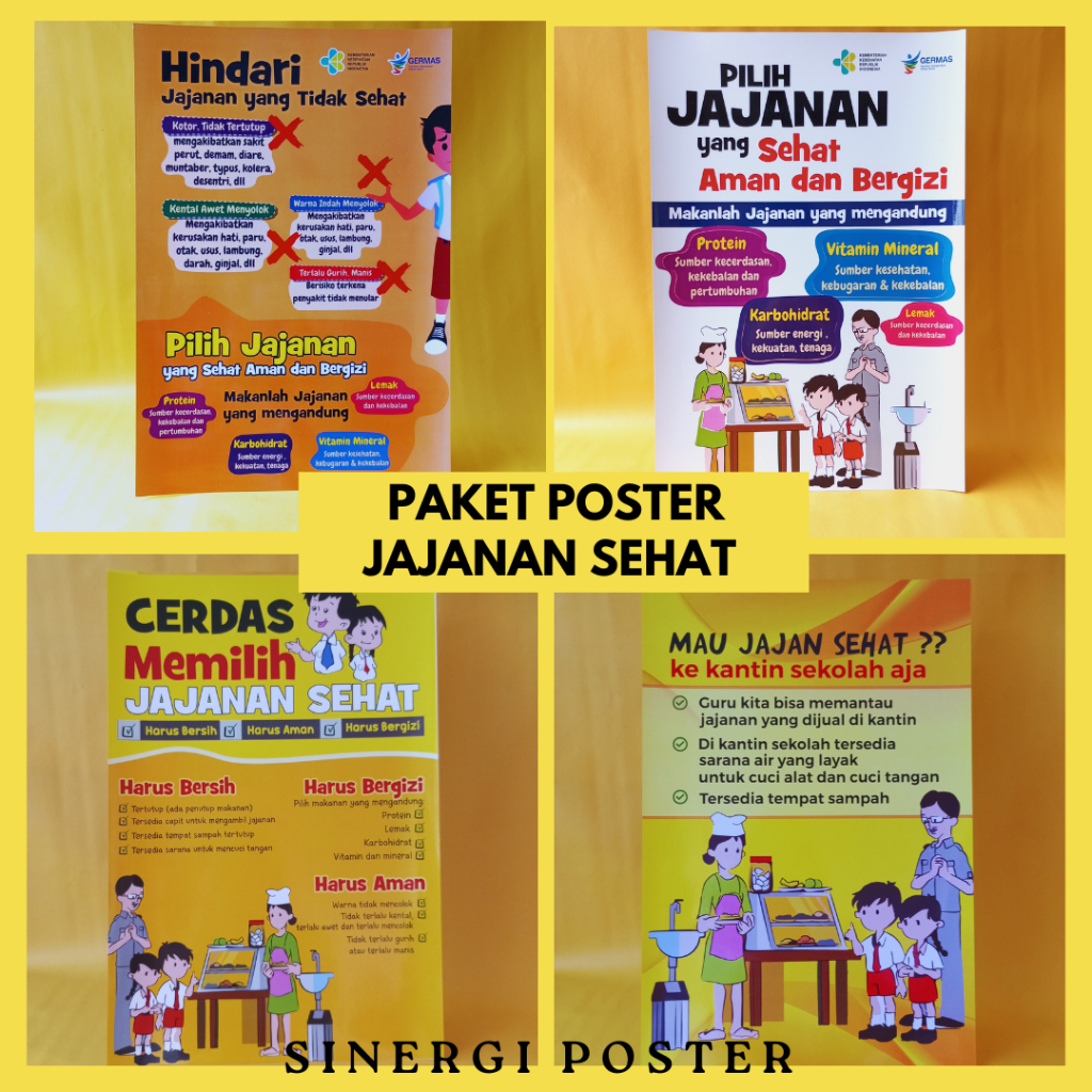 Jual Paket Poster Paket Poster Jajanan Sehat Makanan Sehat Shopee