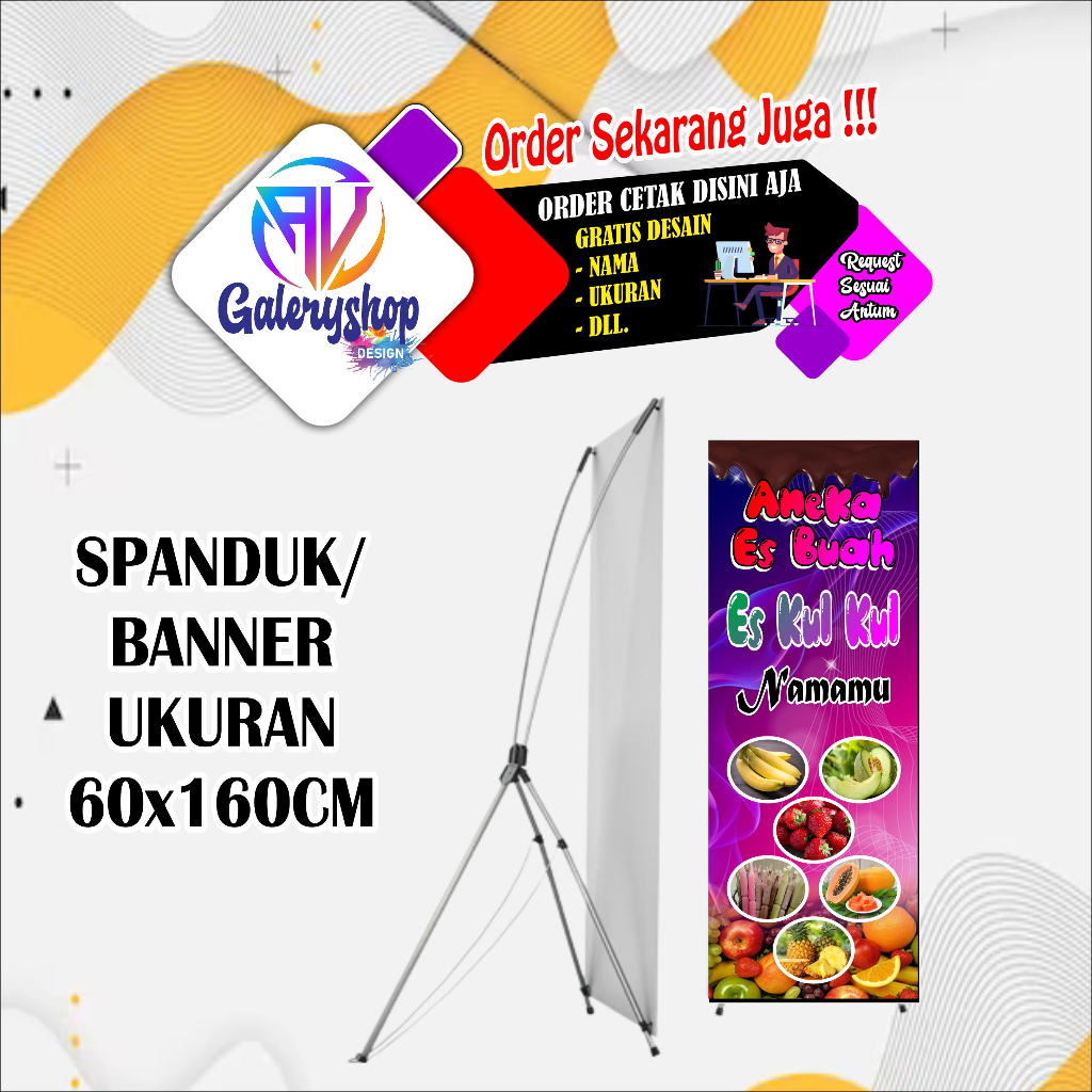 Jual MMT, spanduk banner es kul kul viral hitam pink es buah ukuran ...