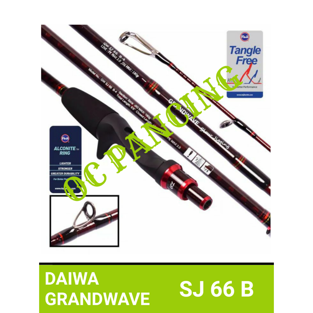 Jual DAIWA GRANDWAVE SJ66B joran overhead spinning rod slow