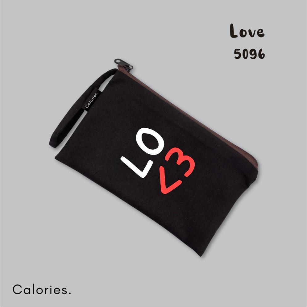 Jual Pouch Hitam minimalist Typography , tulisan Text Stylish lucu