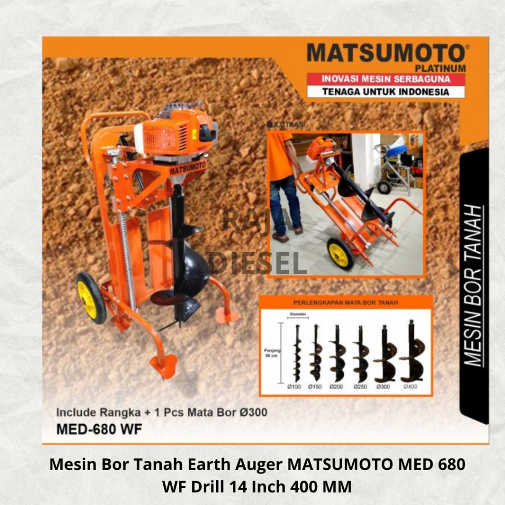 Jual Mesin Bor Tanah Earth Auger MATSUMOTO MED 680 WF Drill 12 Inch 300 ...