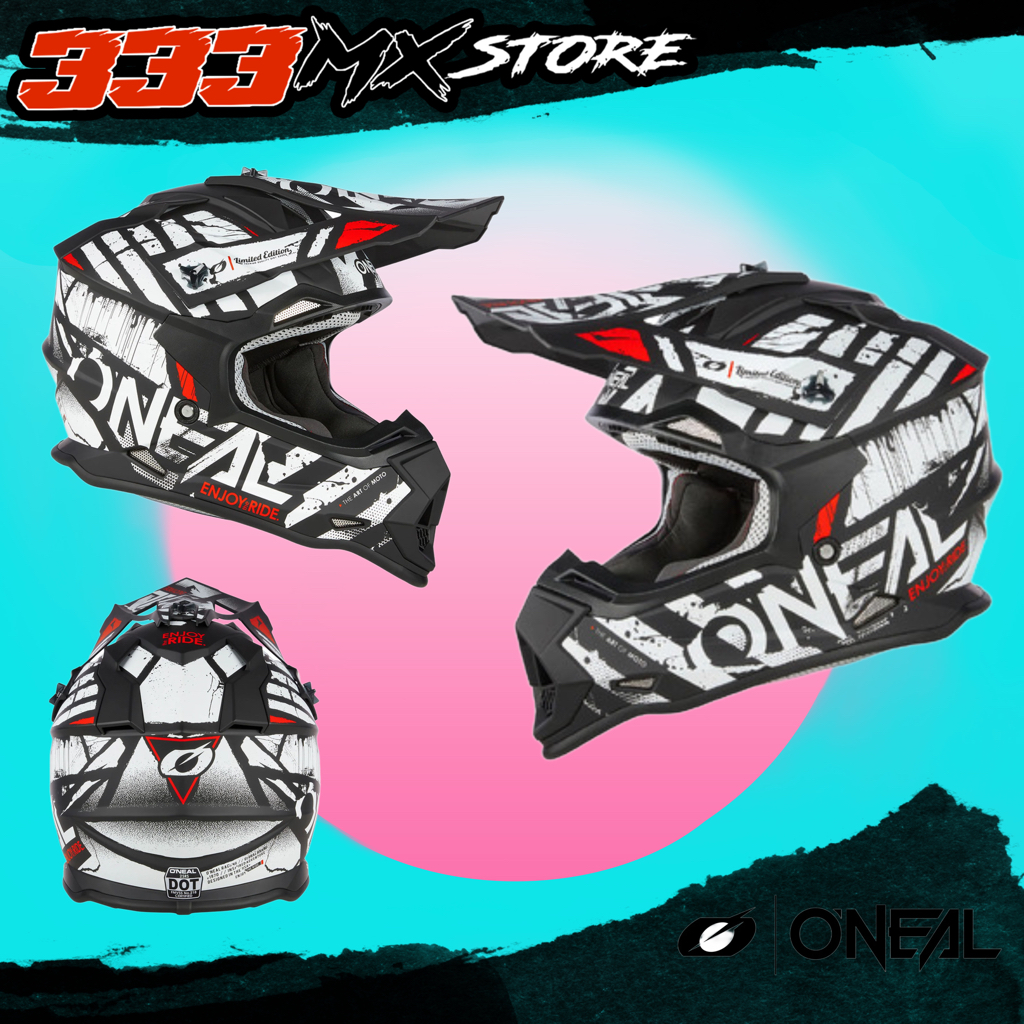 Casque Motocross O'Neal 2 Series Glitch - Modèle 2026 - Noir/multicolore