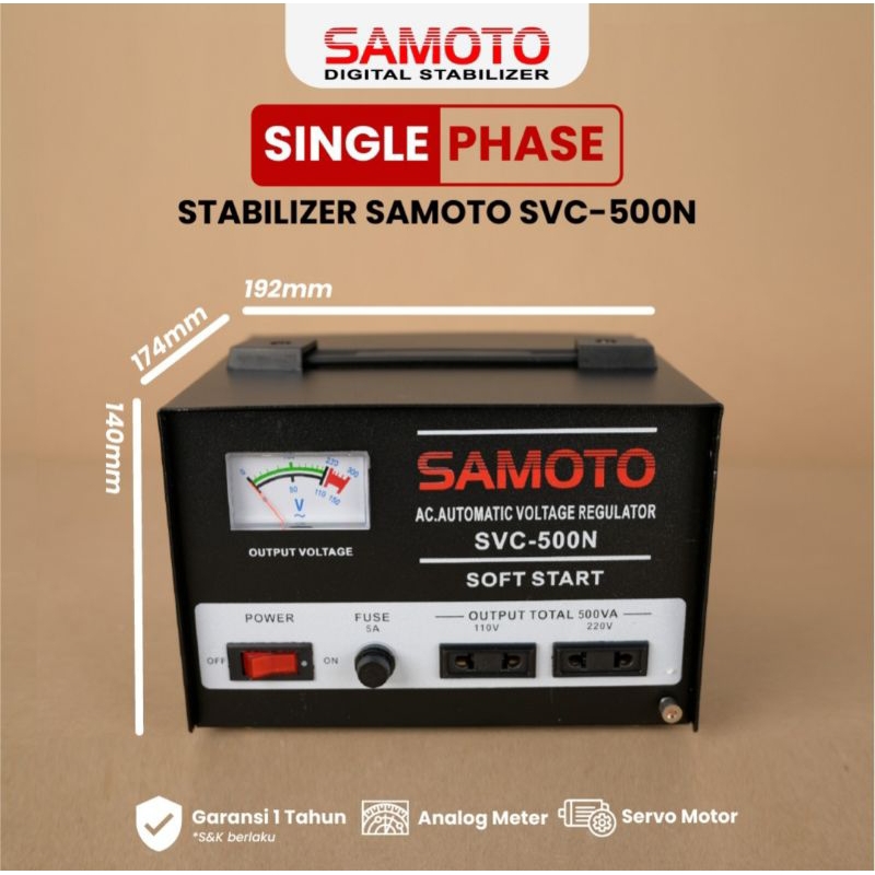 Jual SVC 500N STABILIZER SAMOTO 500VA AVR STAVOLT SERVO MOTOR | Shopee ...