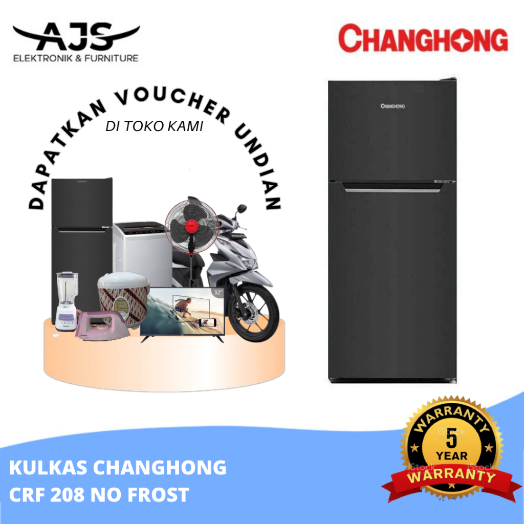 Jual Kulkas 2 Pintu Changhong CRF-208 2 Pintu 160L GARANSI RESMI