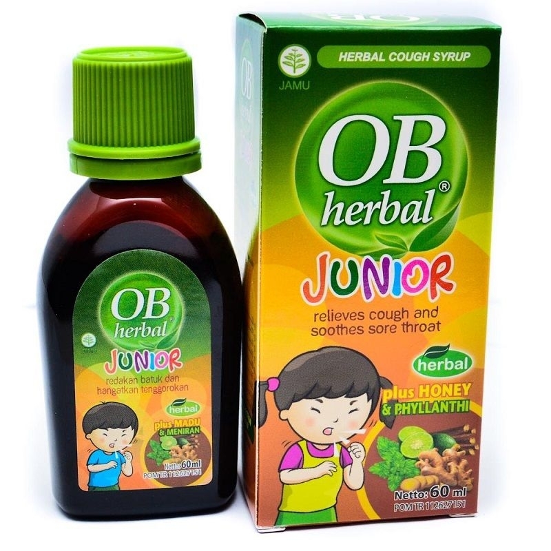 Jual OB HERBAL JUNIOR Sirup Batuk Berdahak Pada Anak 60ml | Shopee ...