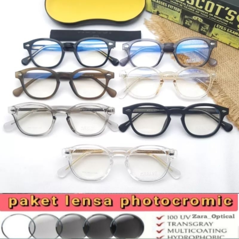 Jual Kacamata Frame Moscot Pria Wanita Paket Lensa Photocromic Shopee