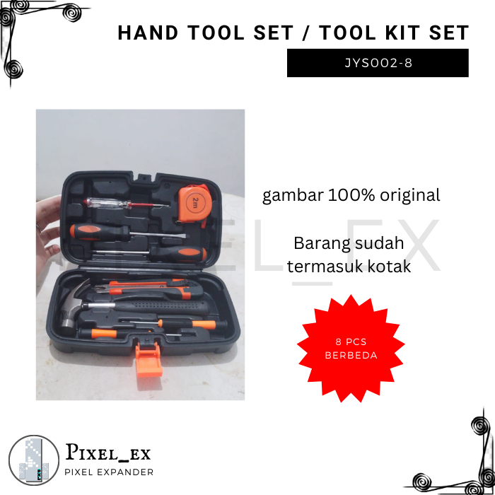 Jual Hand Toolset Tool Kit Set Toolkit Toolbox - JYS002-8 | Shopee ...