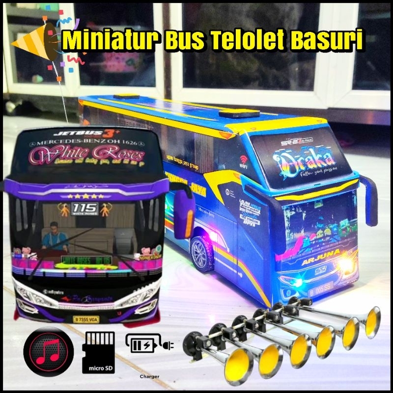 Jual Mainan Miniatur Bus Telolet Basuri Full Lampu Shopee Indonesia