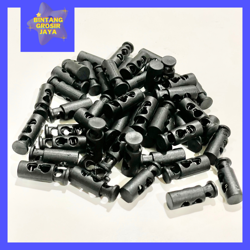 Jual [100 Pcs] Stopper Botol Plastik 9mm Hitam - Stopper Hoodie Mini ...