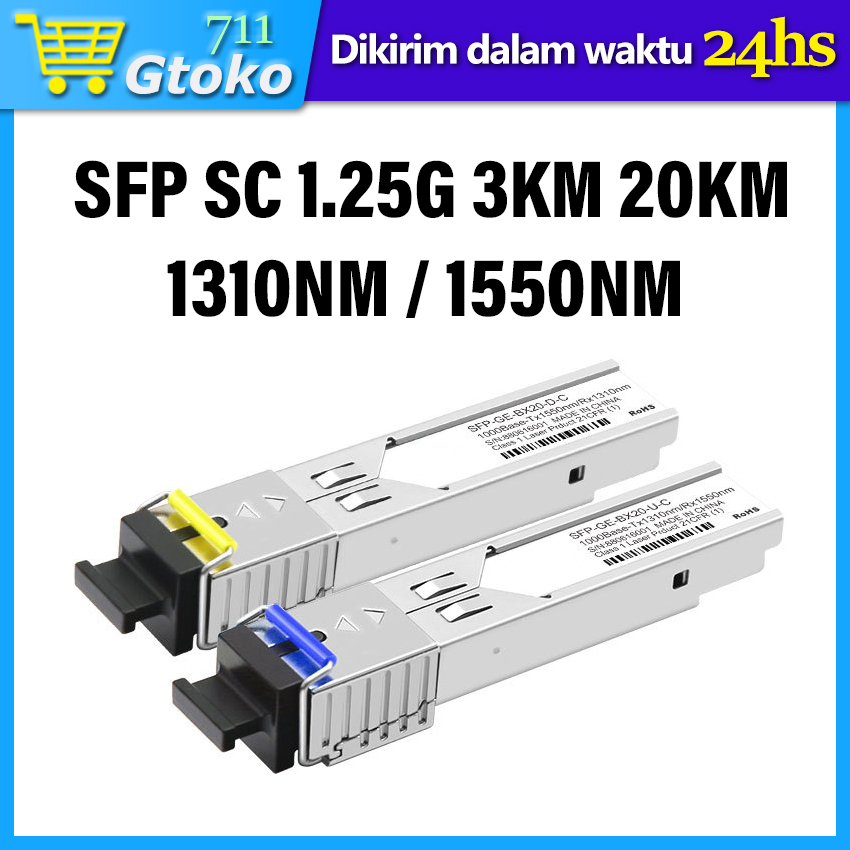 Jual SFP BIDI SM SC LC 1 25G 3KM 20KM 1310nm 1550nm Singlemode