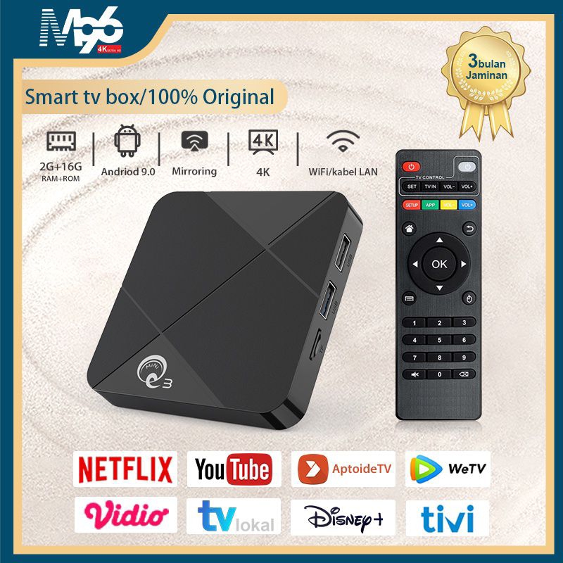 Jual STB Android TV Box Mini Q3 Smart TV Box Ram 2gb Rom 16gb WiFi 4K ...