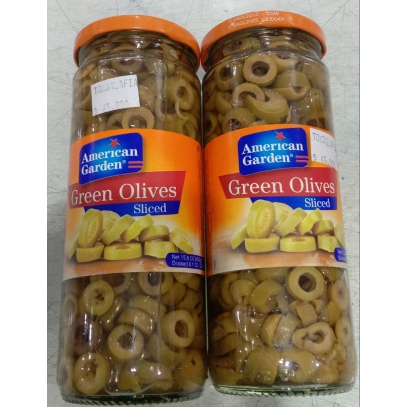 Jual Buah Zaitun Hijau Irisan Green Olives Sliced American Garden 450gram Shopee Indonesia