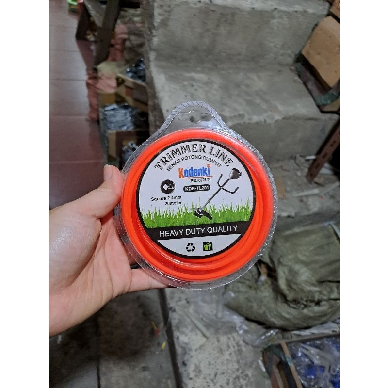 Jual senar potong rumput trimmer line 15 meter tali nilon rumput 15mtr ...