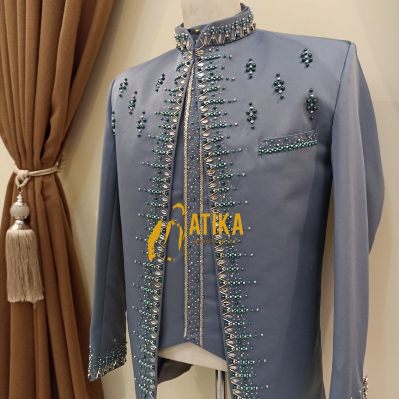 Jual beskap basofi pengantin denim semi woll murah | Shopee Indonesia
