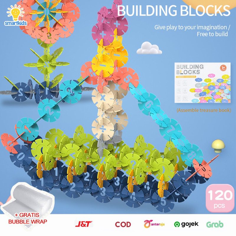 Jual Snowflake building block number calculation / Bombik tazos puzzle ...