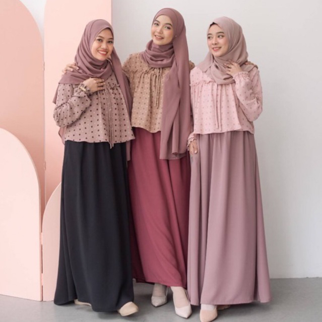 Jual Nania Dress Gamis Crinkle By Cassie Labels Shopee Indonesia