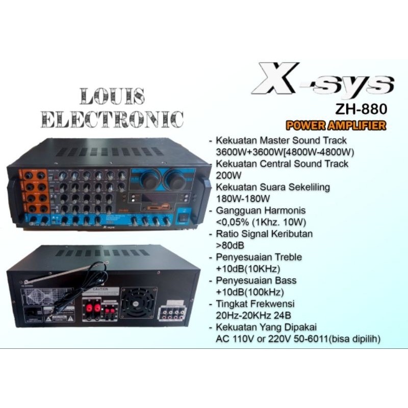Jual Amplifier Mixer Power X-sys Xsys ZH880 ZH-880 X sys ZH 880 ...