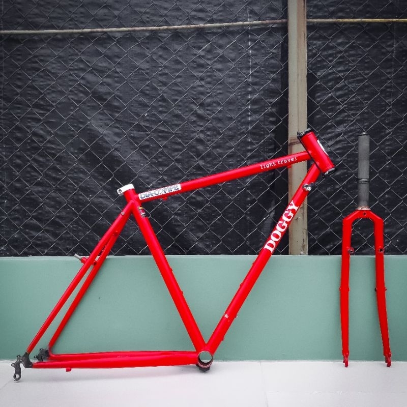Jual Frameset Chromoly Doggy Light Travel Size 46 Red Sepeda Gravel