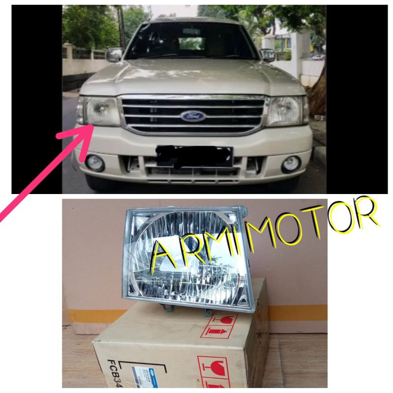 Jual Lampu Headlamp Kanan Ford Everest Ranger 2.5 cc 2.9 cc Genuine