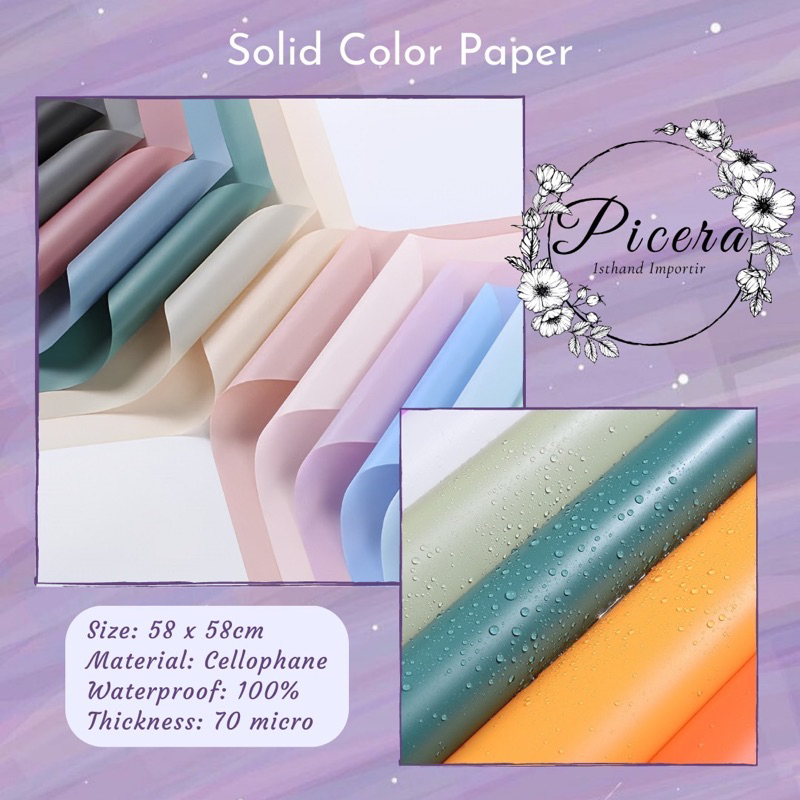 Jual Flower Wrapping Paper Full Solid Color Cellophane Waterproof ...