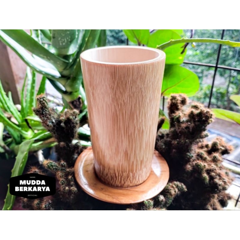 Gelas Bambu Herbal Cangkir MUG Jumbo 500 ml Kerajinan Tangan Cantik Unik Murah Multi