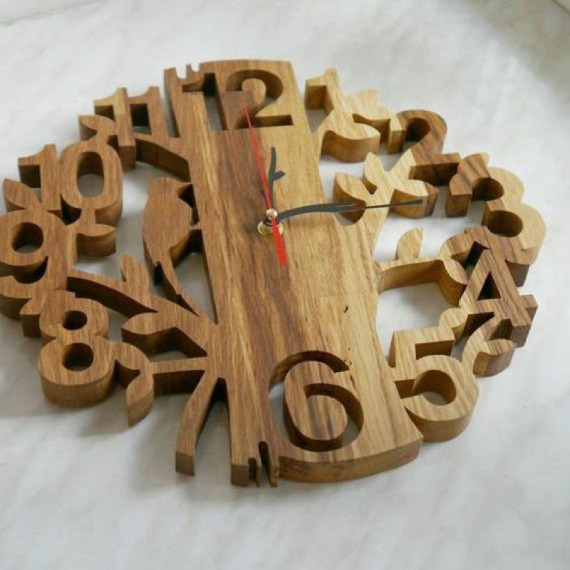 Jual Jam Dinding Kayu Jayi Model CNC Krawangan | Shopee Indonesia