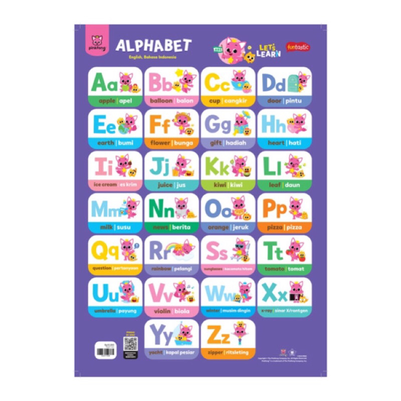 Jual Pinkfong Alphabet and Numbers Poster Chart Set / Poster Dinding ...