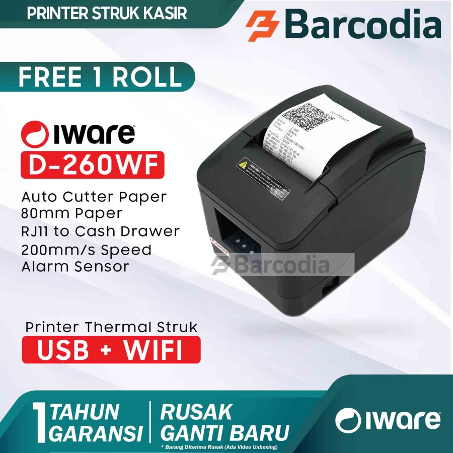 Jual PRINTER THERMAL IWARE 80MM IWD260WF D260WF USB WIFI PRINTER