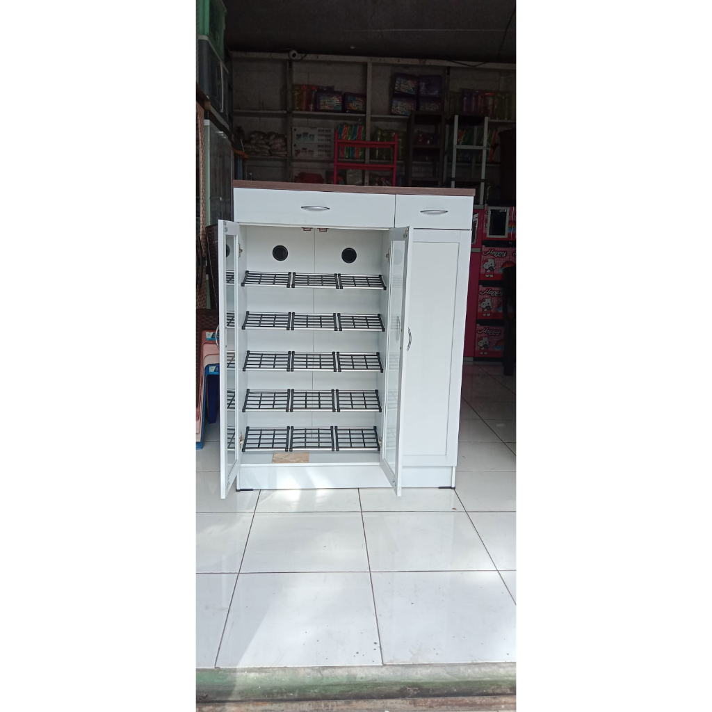 Jual Rak Sepatu Kayu/ Rak Sepatu Panel/ Rak Sepatu Kaca Jasmine - Tipe ...