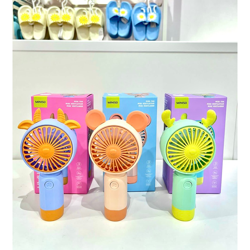 Jual Mini Fan Miniso Mah Kipas Angin Cute Bear Deer Goat Shopee