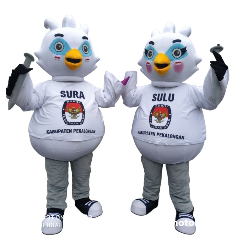 Jual Ready Stock.!! Kostum Badut Maskot KPU / Pemilu 2024 Sura Sulu ...