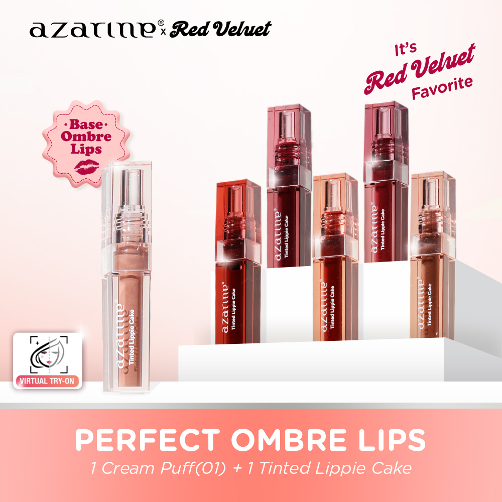 Jual [Azarine x Red Velvet] Perfect Ombre Lips Kit Tinted Lippie Cake