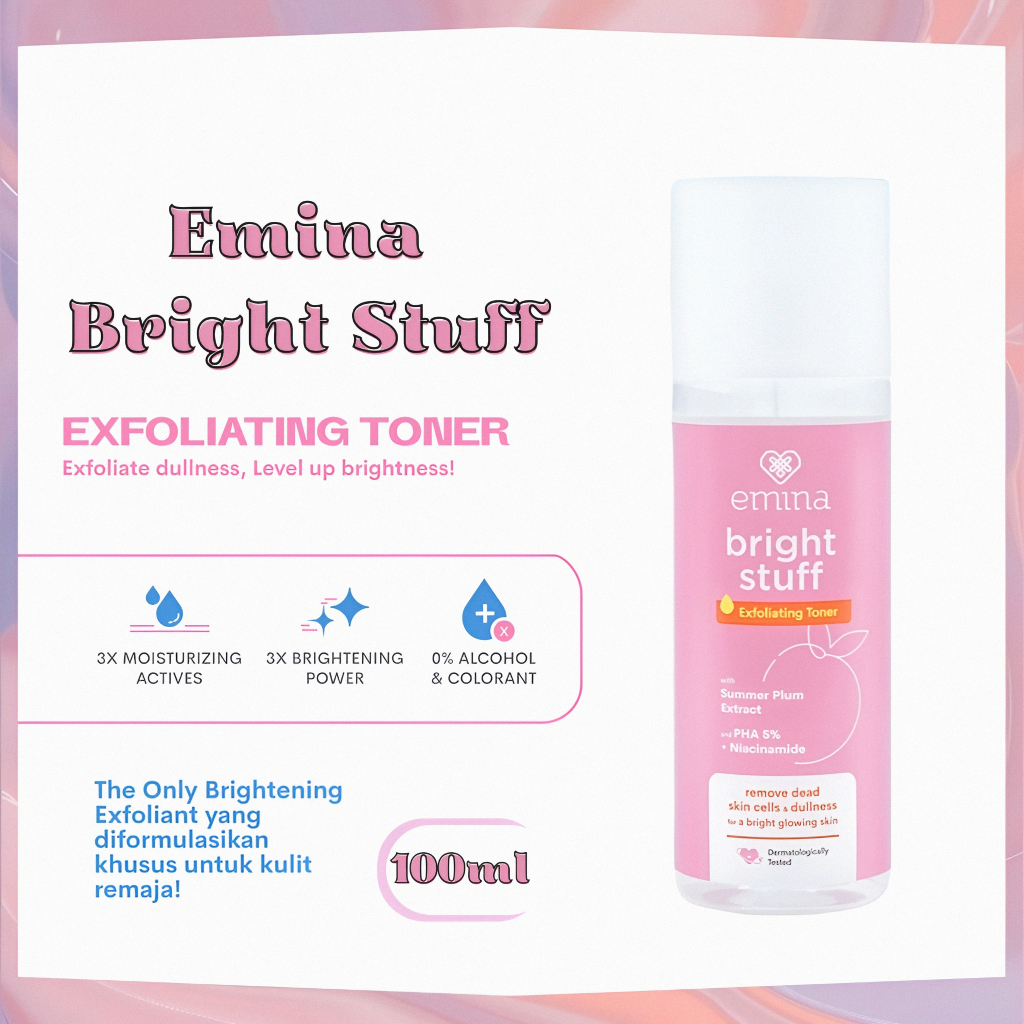 Jual Emina Bright Stuff Exfoliating Toner 100 ml Shopee Indonesia