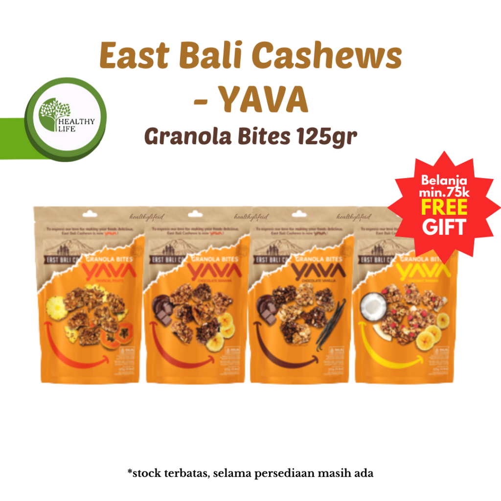 Jual East Bali Cashews Yava Granola Bites 125gr Shopee Indonesia