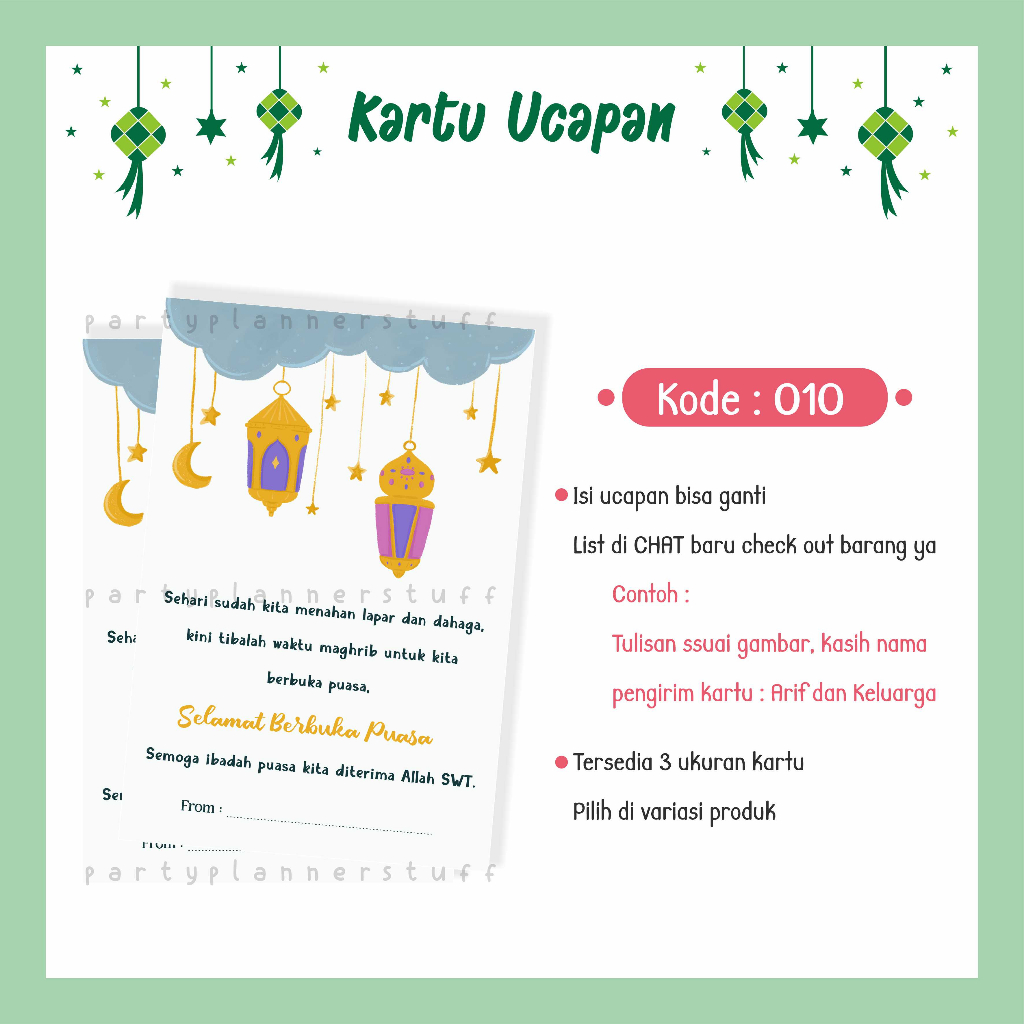 Jual Kartu ucapan idul fitri / eid al fitr / happy ramadhan / selamat