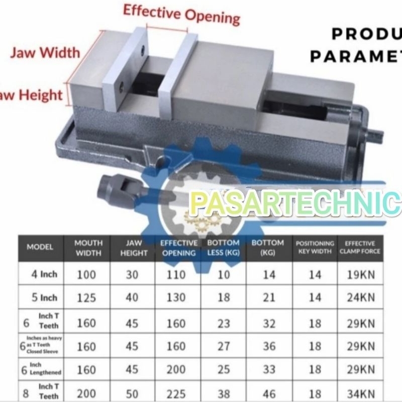 Jual Ragum Milling Catok Milling QM16200 Vise Milling 8 Inch Tanggem ...