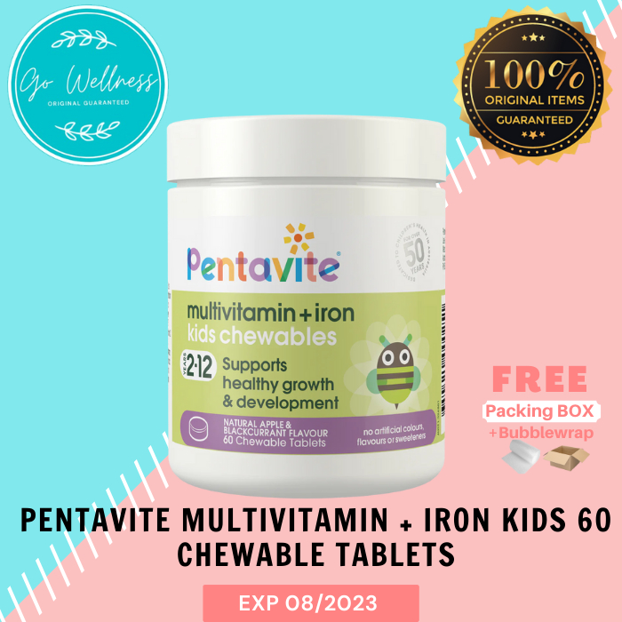 Jual Pentavite Multivitamin + Iron Kids 60 Chewable Tablets Shopee