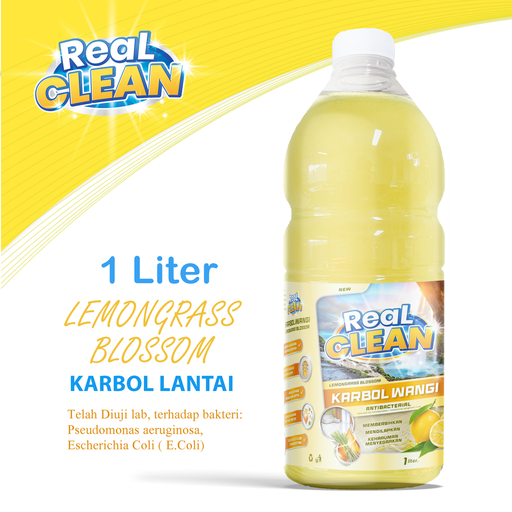 Jual Real Clean Karbol Sereh Lemongrass Blossom Anti Bacterial 1 Liter