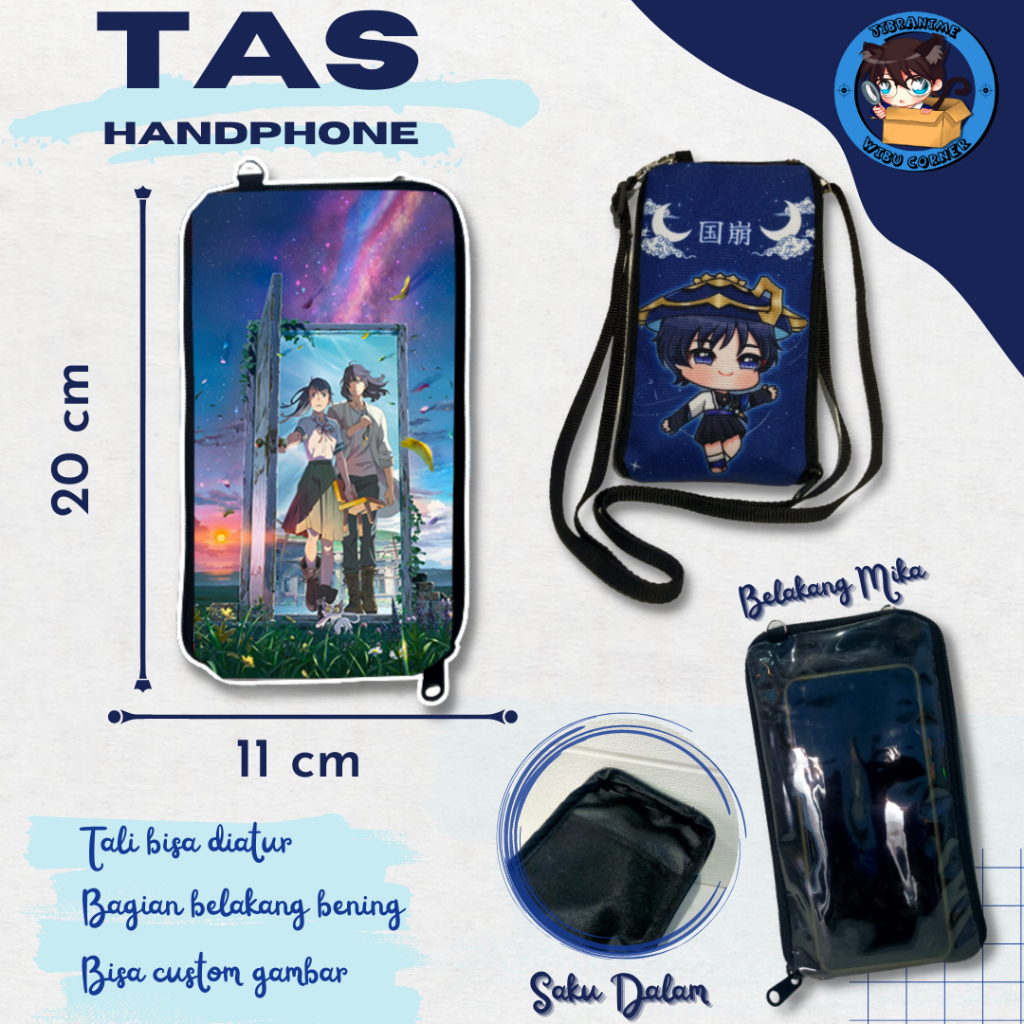 Jual tas hp handphone anime genshin hololive jujutsu kaisen spy x ...